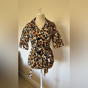 Leopard Print Mini Trench Coat